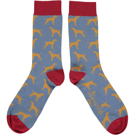 Men's Organic Cotton Crew Socks - Smoky Blue Hound
