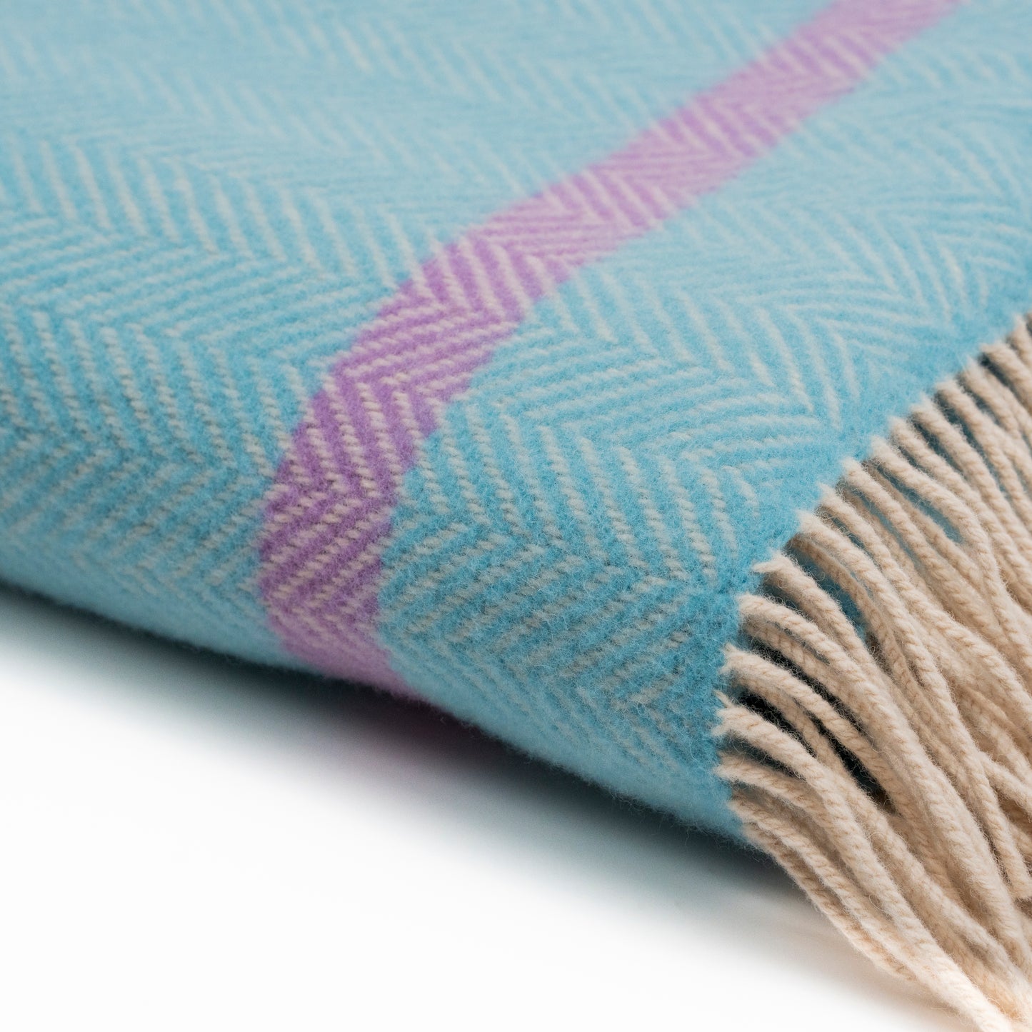Aqua Cream Purple Herringbone