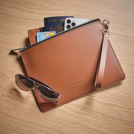 Handmade Leather Folio Case - Chestnut Brown