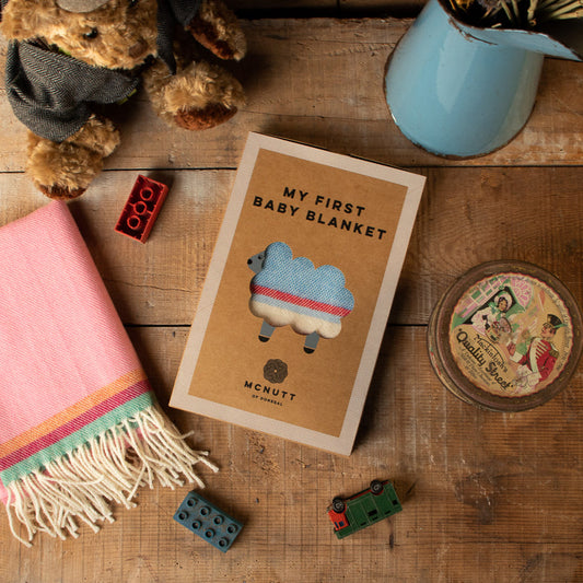 Baby Blanket Merino Wool Little Boy Blue Styled