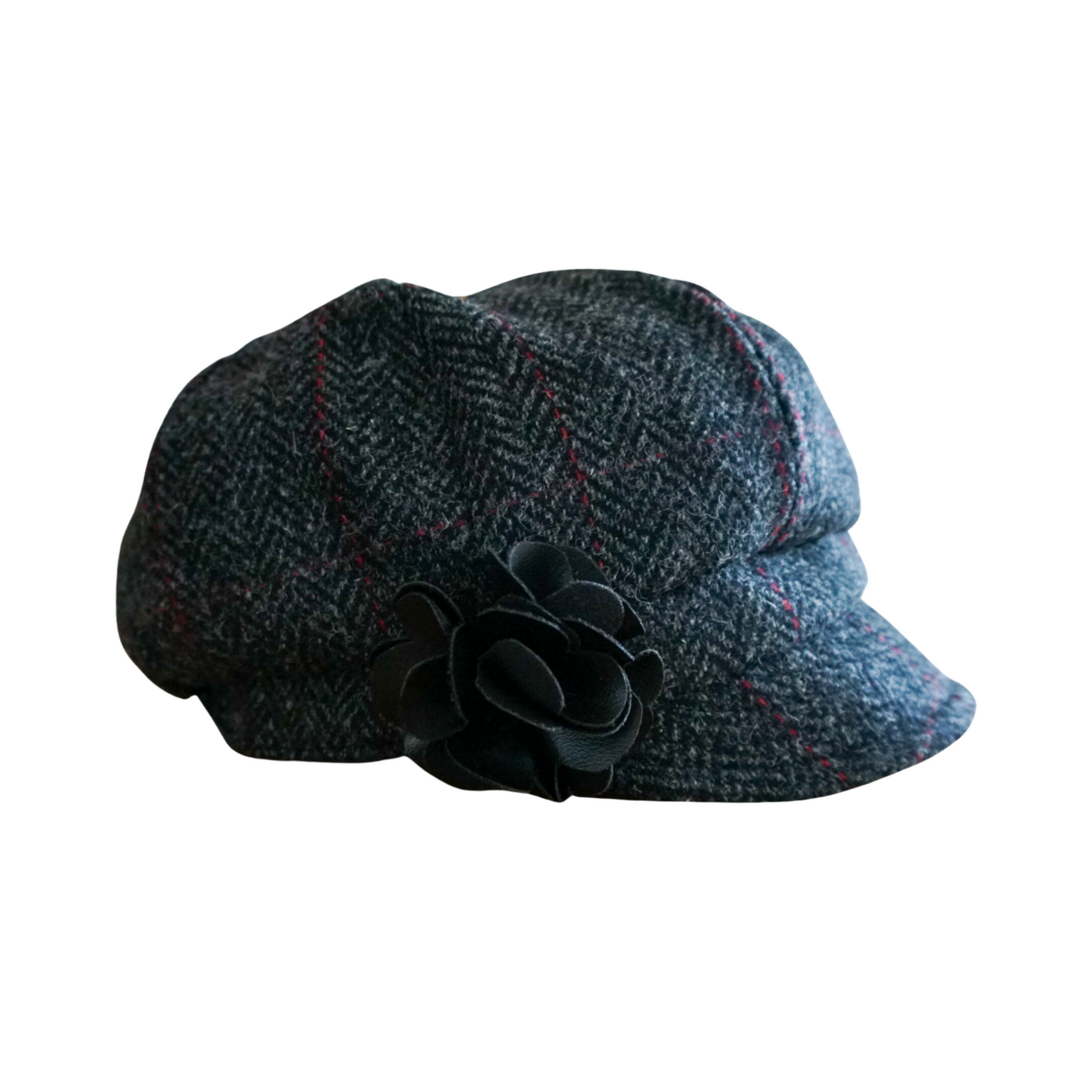 Irish Tweed Red Grey Hat Side