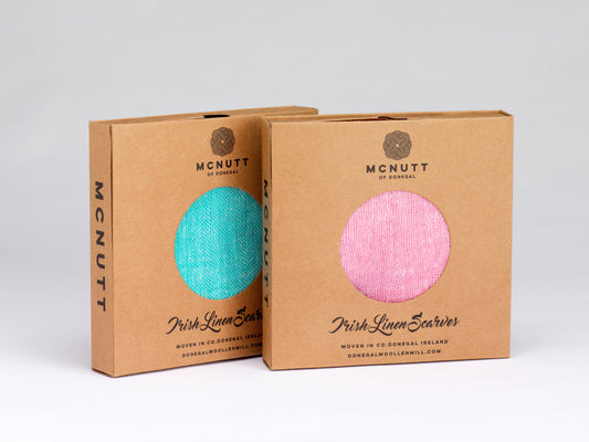 Irish Linen Scarf Peacock