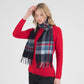 100% Lambswool Scarf Blue Red Tartan