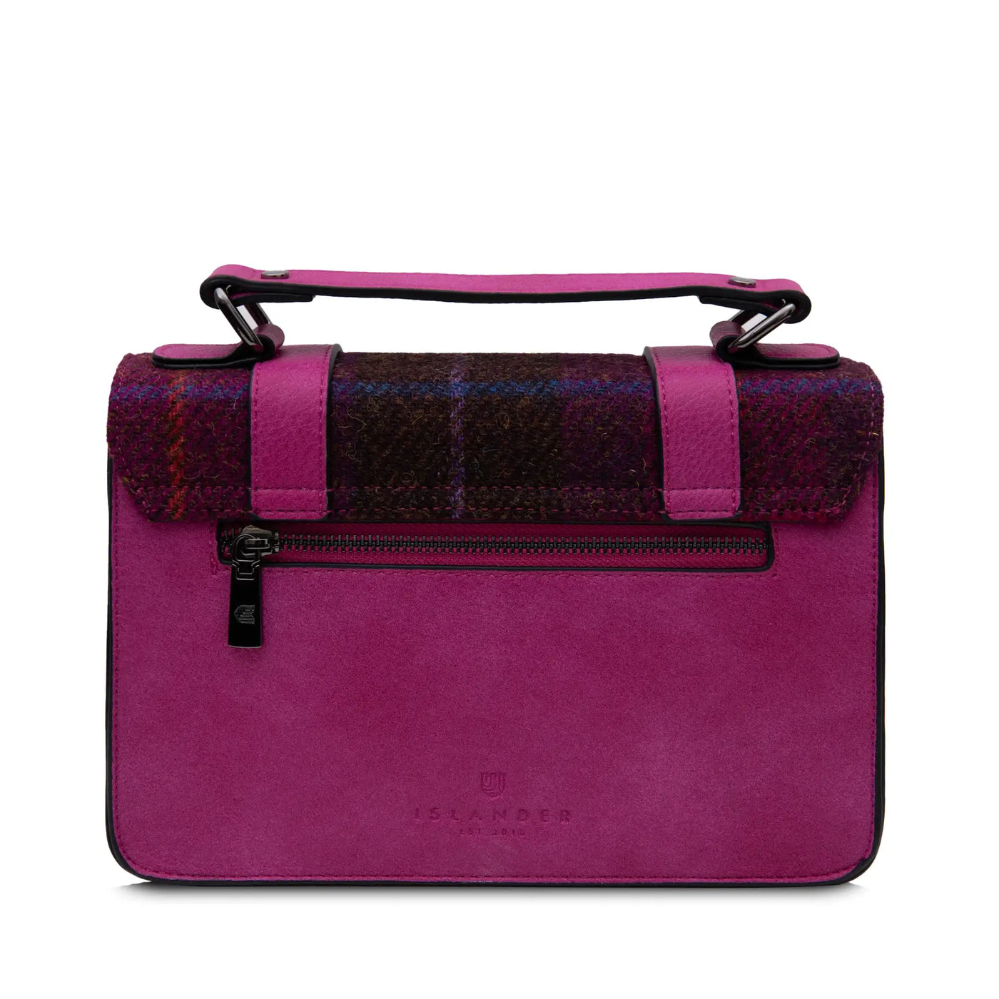 The Medium Satchel: Fuchsia Tartan