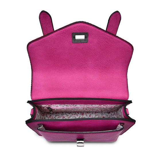 The Medium Satchel: Fuchsia Tartan