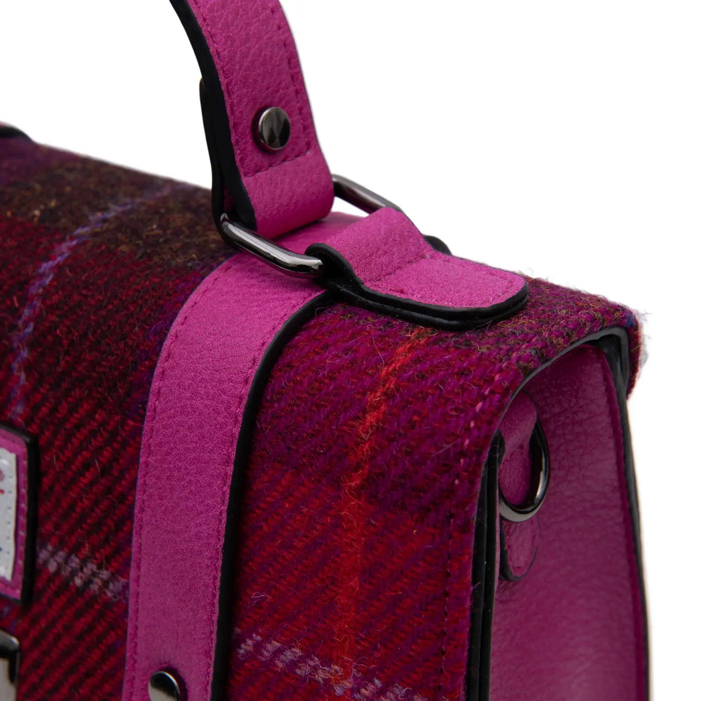 The Medium Satchel: Fuchsia Tartan