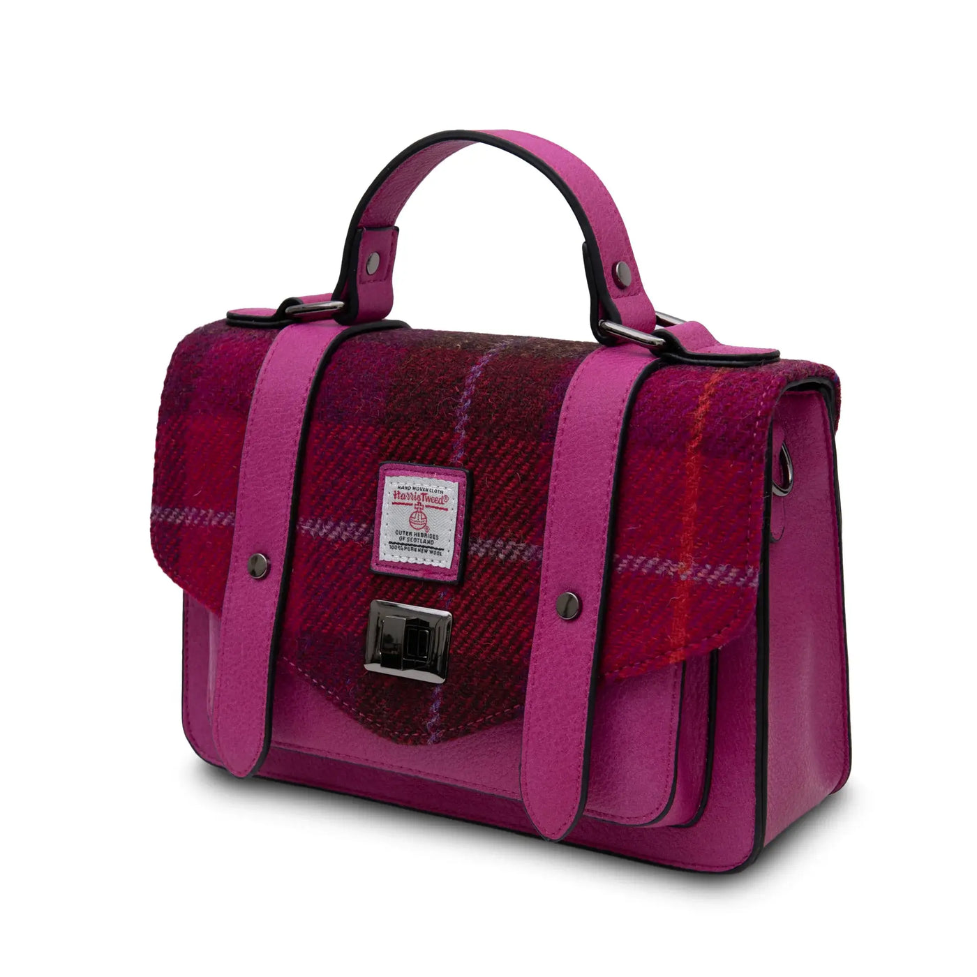 The Medium Satchel: Fuchsia Tartan