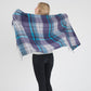 100% Cashmere Stole Blue Tartan