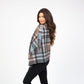 100% Lambswool Stole Blue Taupe Tartan