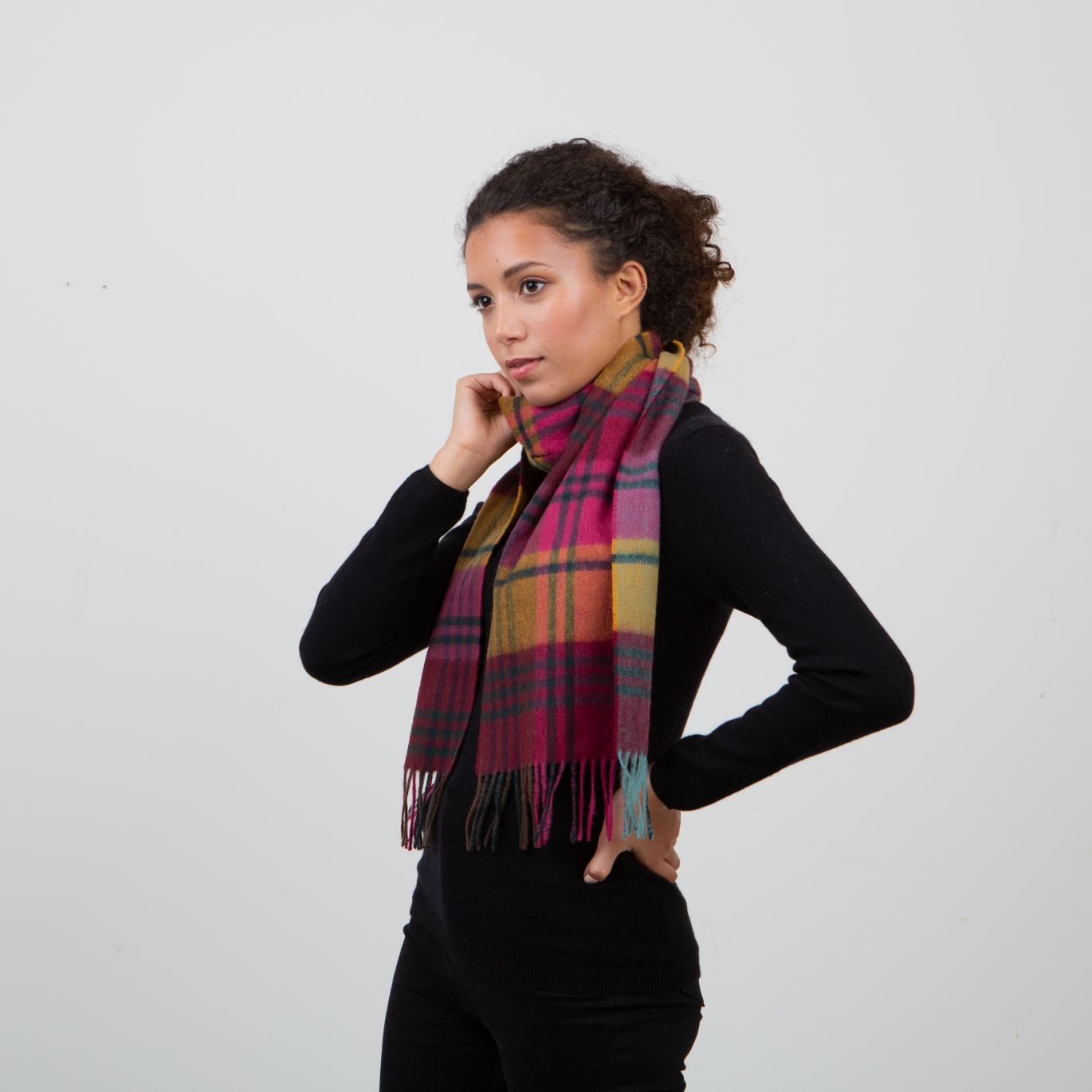 100% Lambswool Scarf Spice Tartan