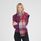 100% Pure Cashmere Wide Scarf Orient Ginger Check