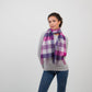 100% Lambswool Scarf Purple Check