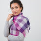 100% Lambswool Scarf Purple Check