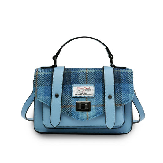 Blue Tartan Harris Tweed Mini Satchel