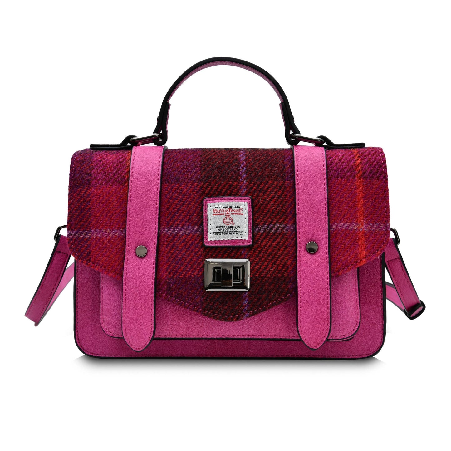 The Medium Satchel: Fuchsia Tartan