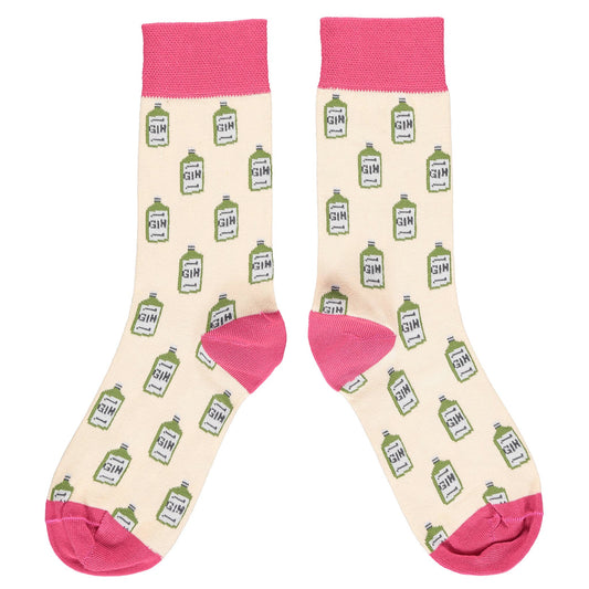 Women's Organic Cotton Ankle Socks - Gin Peach and Pink