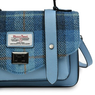 Blue Tartan Harris Tweed Mini Satchel