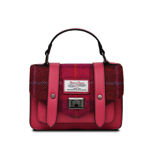 Fuchsia Tartan Harris Tweed Mini Satchel