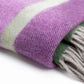 Merino Wool Green Purple Stripe Blanket Close Up