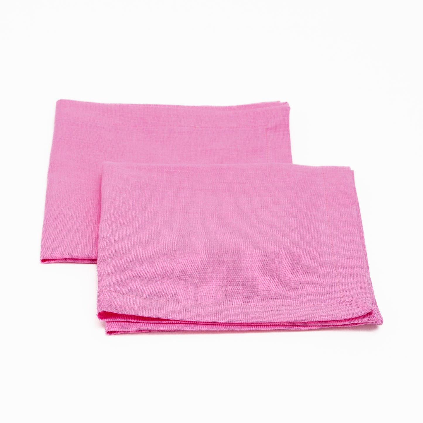 Pure Irish Linen Napkin Pink Styled Flat