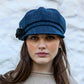 Ladies Tweed Newsboy Hat - Denim
