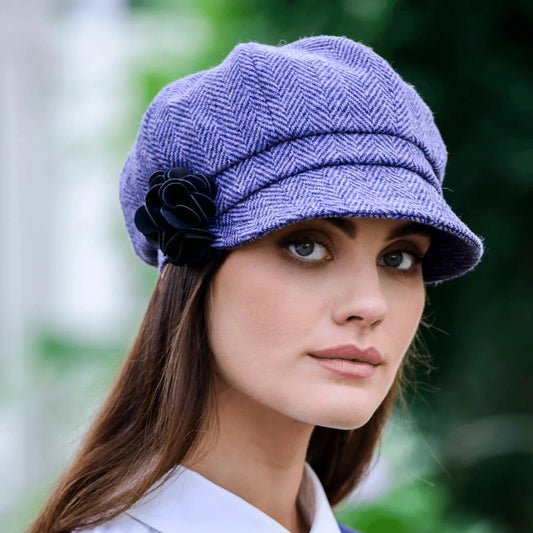 Ladies Tweed Newsboy Hat - Lilac