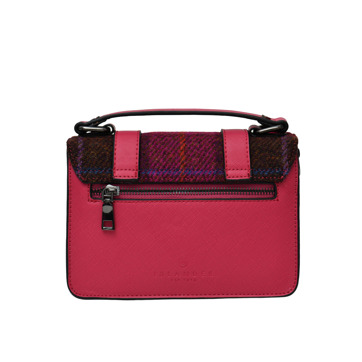 Fuchsia Tartan Harris Tweed Mini Satchel