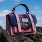 Pink Blue Tartan Harris Tweed Mini Satchel