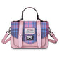 Pink Blue Tartan Harris Tweed Mini Satchel