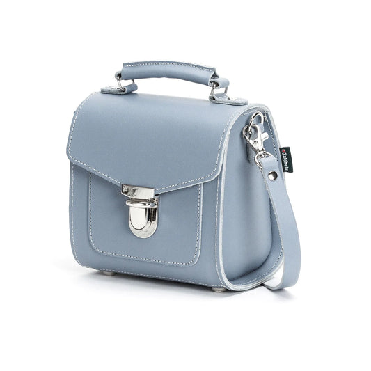 Leather Sugarcube Plus Handbag - Lilac Grey